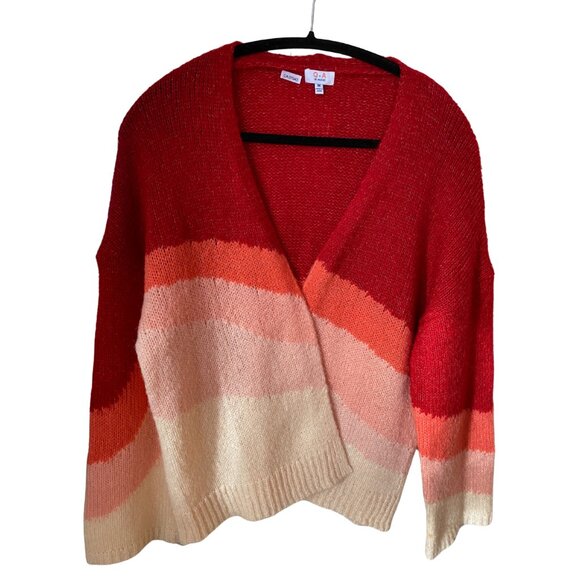 Q+A COLOURBLOCK CARDIGAN  SWEATER, SOFT FUZZY CARDIGAN, MEDIUM, BOHO - Picture 5 of 5